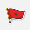 Sticker national flag of Morocco