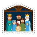 Sticker of a nativity