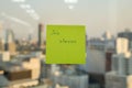 Sticker note with job interview message for reminder