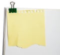 Sticker note paper clip on office paper Royalty Free Stock Photo