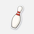 Sticker one bowling pin Royalty Free Stock Photo