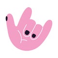 Sticker of one hand of pink color Royalty Free Stock Photo