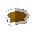 sticker oval and rectangle pieces wooden board with cloves