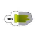 sticker paint roller with stroke green Royalty Free Stock Photo