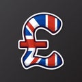 Sticker pound sign in national flag colors