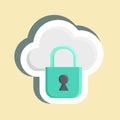 Sticker Private Cloud. suitable for Security symbol. simple design editable. design template vector. simple illustration Royalty Free Stock Photo