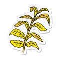 sticker of a quirky hand drawn cartoon corn leaves