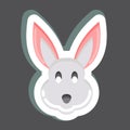 Sticker Rabbit. related to Animal Head symbol. simple design editable. simple illustration. cute. education