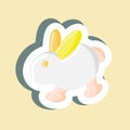 Sticker Rabbit. suitable for Meat. simple design editable. design template vector. simple illustration