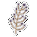 Sticker ramifications tree with stem and branches Royalty Free Stock Photo
