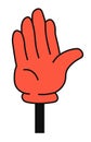 Sticker of red hand showing stop sign, forbidden Royalty Free Stock Photo