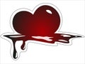 Sticker with red Melting heart