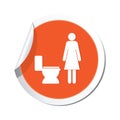 Sticker with restroom icon, lady WC