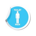 Sticker with restroom icon, man WC