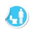 Sticker with restroom icon, man WC