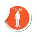 Sticker with restroom icon, man WC