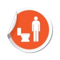 Sticker with restroom icon, man WC