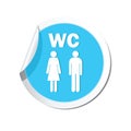 Sticker with restroom icons