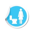 Sticker with restroom icons, lady WC