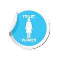 Sticker with restroom icons, lady WC