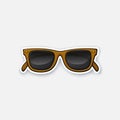 Sticker retro sunglasses horn-rimmed glasses Royalty Free Stock Photo