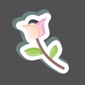 Sticker Rose. related to Flora symbol. simple illustration. plant. Oak. leaf. rose