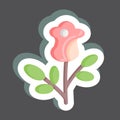 Sticker Rose. related to Valentine's Day symbol. simple design editable. simple illustration