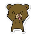 sticker of a rude cartoon bear Royalty Free Stock Photo