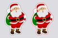 A sticker santa claus with outline color