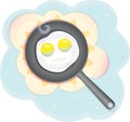 Sticker scrambled eggs crybaby vector