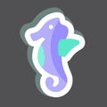 Sticker Sea Horse. suitable for Sea symbol. simple design editable. design template vector. simple symbol illustration Royalty Free Stock Photo