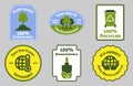 Sticker set design for natural eco friendly product Royalty Free Stock Photo