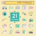 Sticker Set Hobby. suitable for education symbol. simple design editable. design template vector. simple illustration Royalty Free Stock Photo