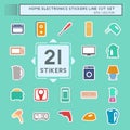 Sticker Set Home Electronics - Line Cut - Simple illustration,Editable stroke Royalty Free Stock Photo
