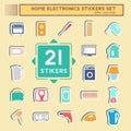 Sticker Set Home Electronics - Simple illustration,Editable stroke Royalty Free Stock Photo