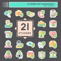 Sticker Set Insurance. related to Finance symbol. simple design editable. simple illustration