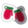 sticker shading santa christmas gloves