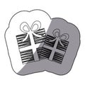 sticker shading silhouette set collection striped gift box with ribbon wrapping