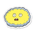 sticker of a shocked cartoon cloud face