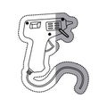 sticker silhouette electric glue gun icon tool