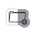 Sticker silhouette folder symbol to erased files