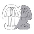 sticker silhouette with formal suit clothing