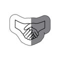 sticker silhouette handshake agreement icon flat Royalty Free Stock Photo