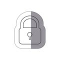 sticker silhouette padlock security icon flat