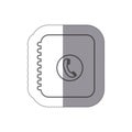 sticker silhouette phone book icon flat