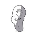 sticker sketch contour rose floral icon