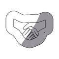 sticker sketch silhouette handshake agreement icon flat Royalty Free Stock Photo