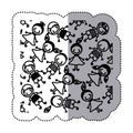 sticker sketch silhouette pattern children decorative design