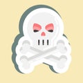 Sticker Skull. suitable for Halloween symbol. simple design editable. design template vector. simple illustration