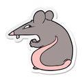 sticker of a sly cartoon rat Royalty Free Stock Photo